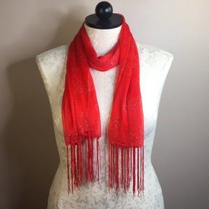 Beautiful Red Butterfly Scarf